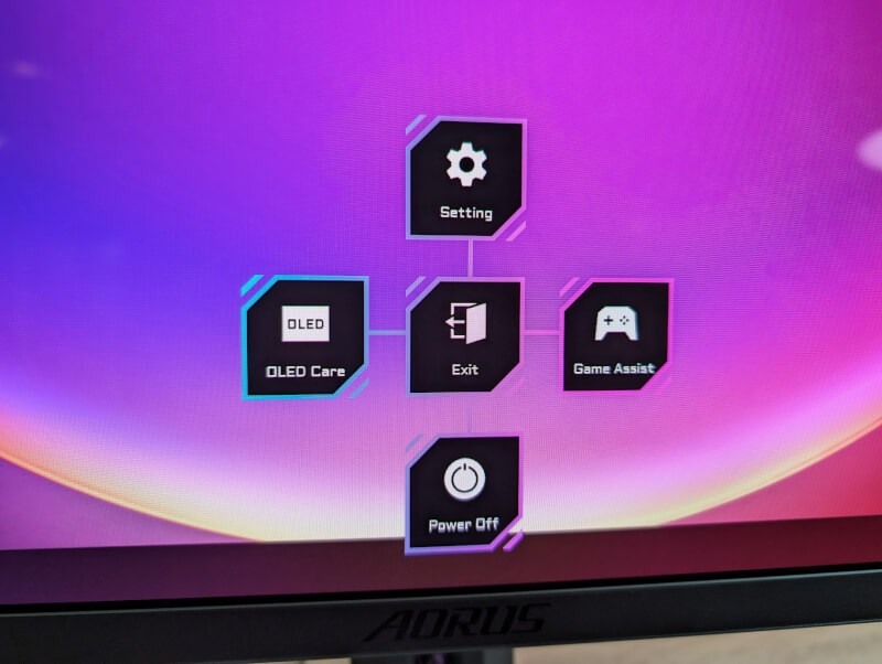 AORUS FO32U2P OLED 4K Gaming Skærm on-screen menu.jpg